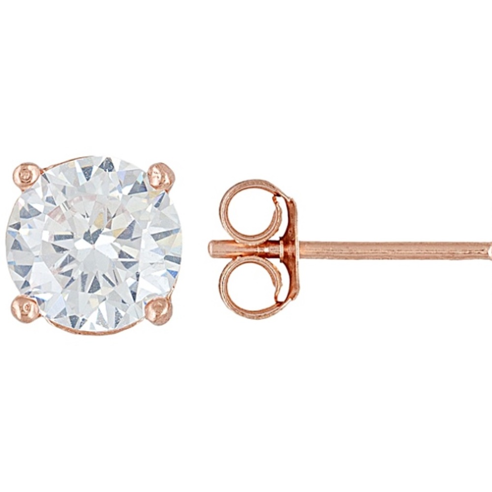 JTV Bella LUce 18K RG over SS Stud Earrings